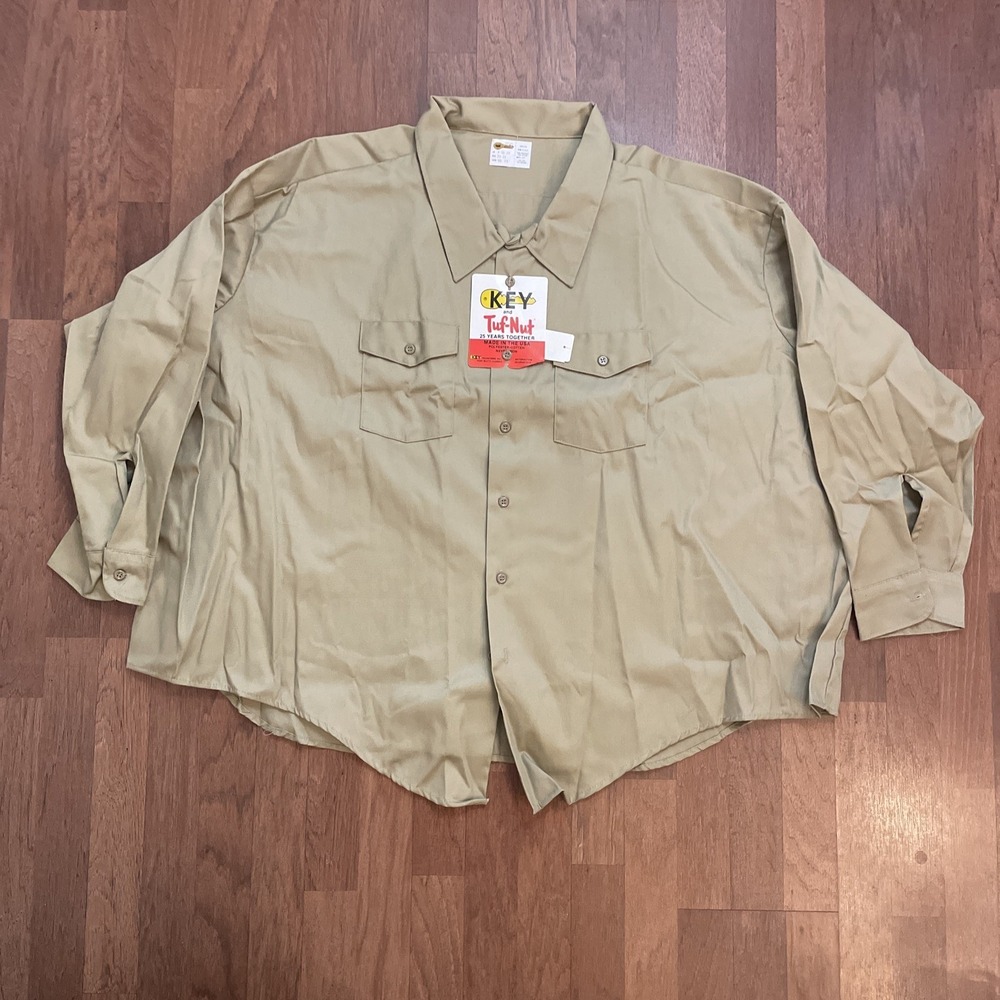 Key Imperial Tuf-Nut Beige Work Shirt Men's BIG Neck 23/24